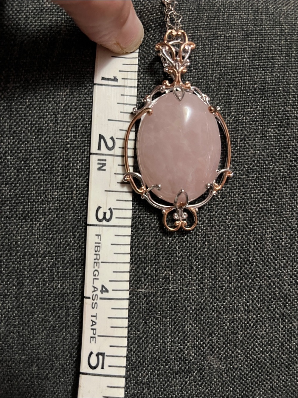 ππΈπGEMS EN VOGUE ROSE QUARTZ LARGE PENDANT. πππΈπππΈ - Picture 6 of 7